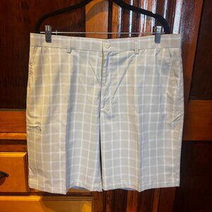 Men's Grand Slam Performance Beige Plaid Golf Shorts Size 38